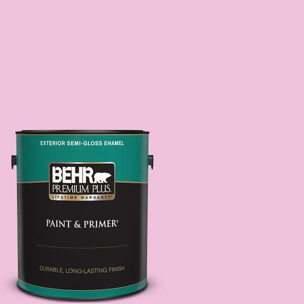 BEHR PREMIUM PLUS 1 gal. #P120-1 Starlet Pink Semi-Gloss Enamel Exterior Paint & Primer