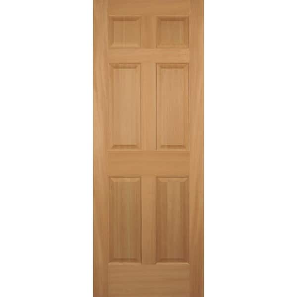 Builders Choice 28 in. x 80 in. 6-Panel Left-Hand Hemlock Single Prehung Interior Door