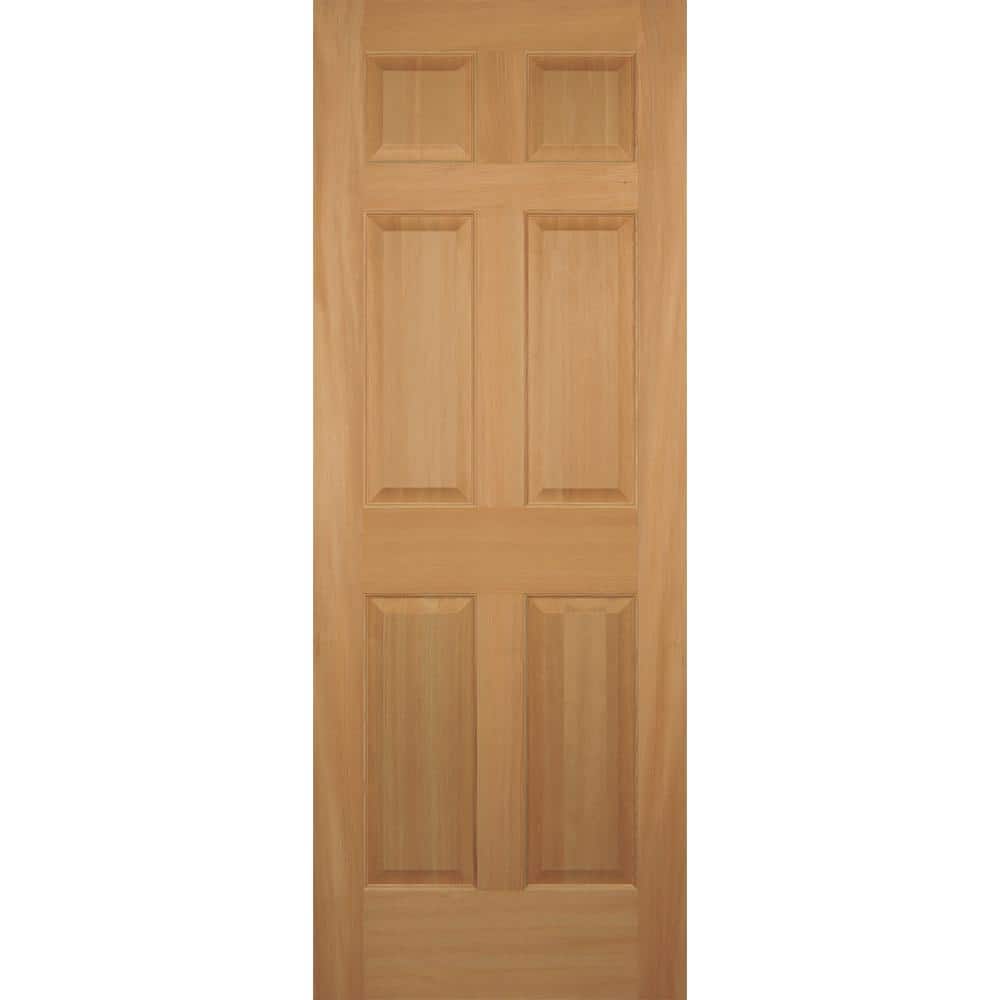 Builders Choice 30 in. x 80 in. 6Panel RightHand Hemlock Pine Single Prehung Interior Door