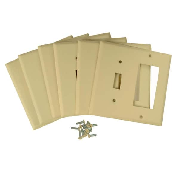 AMERELLE Ivory 2-Gang 1-Toggle/1-Decorator/Rocker Wall Plate (1-Pack)