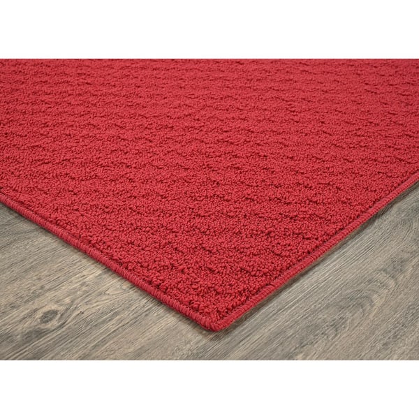 Town Square Chili Red 2 ft. x 8 ft. Geometric Runner Rug