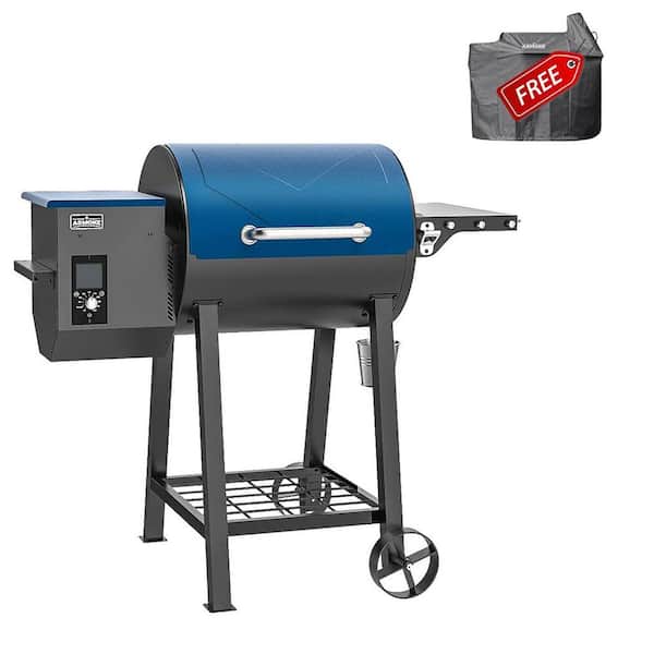ASMOKE 465 sq. in. Cooking Area 8-in-1 Pellet Smoker Grill with Grill Cover in Tahoe Blue