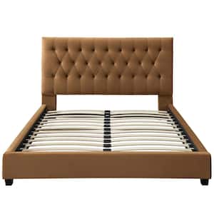 Eldora Brown Solid Wood Frame Queen Size Platform Bed