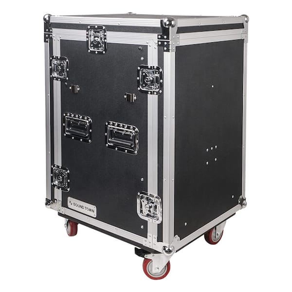 Lukyamzn 16U PA/DJ Rack/Road Case with 11U Slant Mixer Top