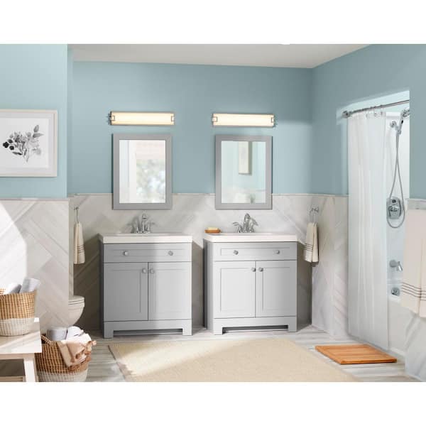 Glacier Bay Everdean 30 in. W x 19 in. D x 34 in. H Single Sink Bath Vanity  in Pearl Gray with White Cultured Marble Top EV30P2-PG - The Home Depot