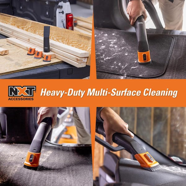 2-1/2 in. MAX2503A NXT Max Locking Car Nozzle Shop Vacuum Attachment with Bristle Shoe Kit for RIDGID NXT Wet Dry Vacs