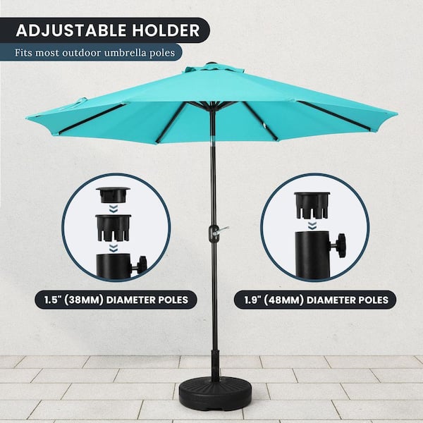 hard plastic patio umbrella 10' x 10' Ferrara 300 Secure your outdoor patio umbrella with this round fillable plastic umbrella base Galtech 736 9' Auto-Tilt Umbrella