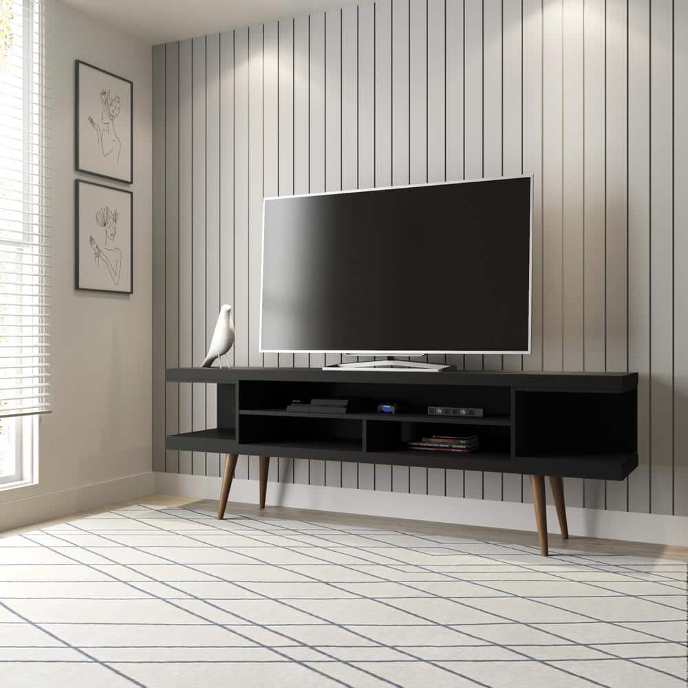 Utopia Black 70.47" Mid Century Modern TV Stand