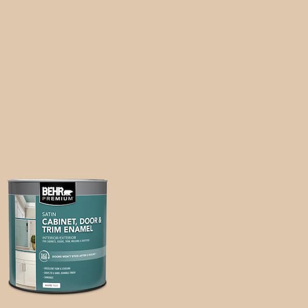 BEHR PREMIUM 1 qt. #N260-2 Almond Latte Satin Enamel Interior/Exterior Cabinet, Door & Trim Paint