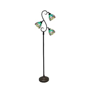 Alassio 72.5 in. Tiffany Bronze Floor Lamp with Hand Rolled Art Glass (Tiffany) Shade