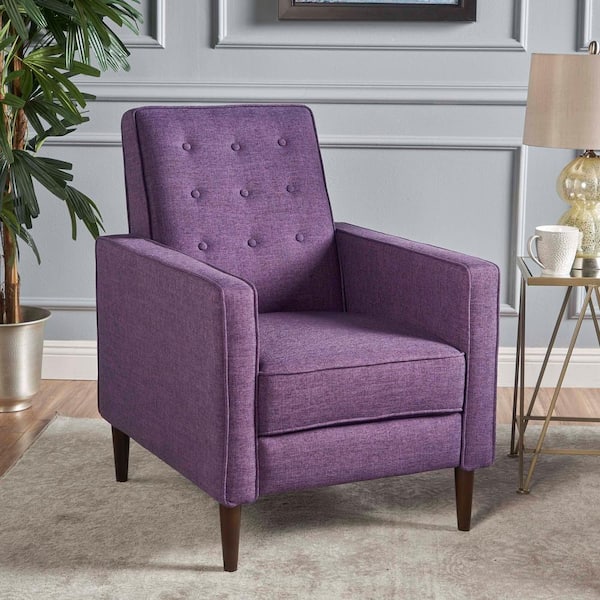 Noble House Mervynn Modern Muted Purple Polyester Recliner 15562