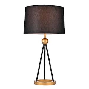 27 in. 1-Light Kurita Matte Gold and Black Task and Reading Table Lamp