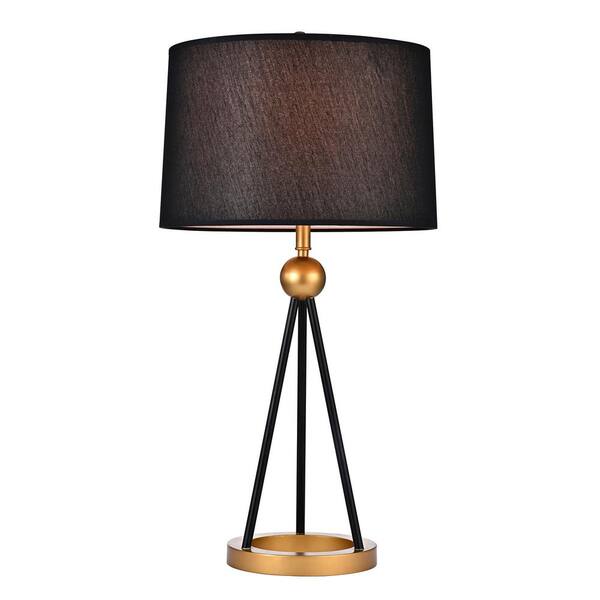 Warehouse of Tiffany 27 in. 1-Light Kurita Matte Gold and Black Task and Reading Table Lamp