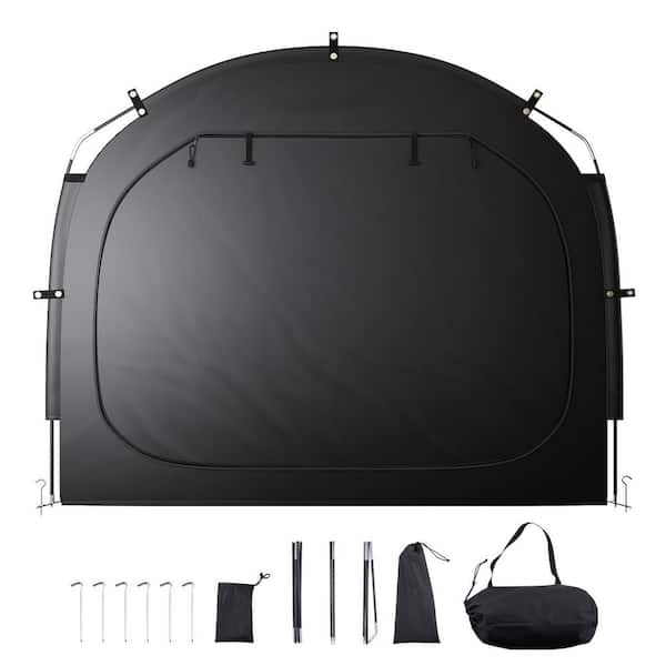 Outdoor Bike Storage Tent 7 ft. x 8 ft. Black for 5 Bicycles, Spacious and Ventilated with Waterproof Design