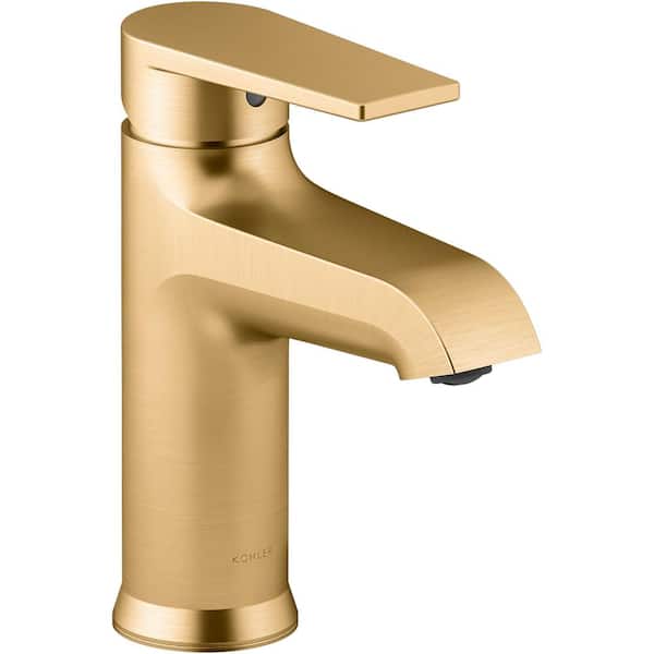 KOHLER Hint Single-Handle Bathroom Sink Faucet in Vibrant Brushed Moderne Brass