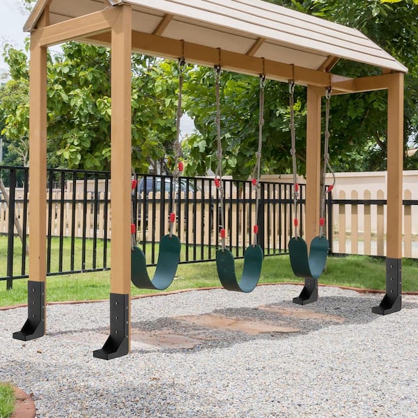 Fence Post Anchor Repair Kit, 6 Pack, 3.5 x 3.5 in. Heavy Duty Steel Support Stakes for Repairing Tilted Fence Posts