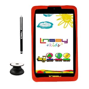 7 in. 2GB RAM 32GB Storage Android 12 Tablet with Red Kids Defender Case, Holder and Pen
