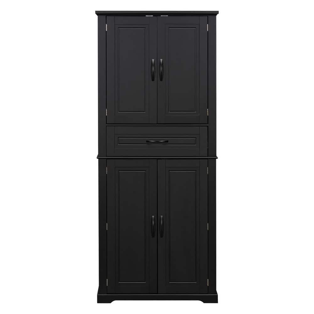 30 in. W x 15.7 in. D x 72 in. H Black MDF Freestanding Linen Cabinet with Adjustable Shelf price history on PriceWatchPro