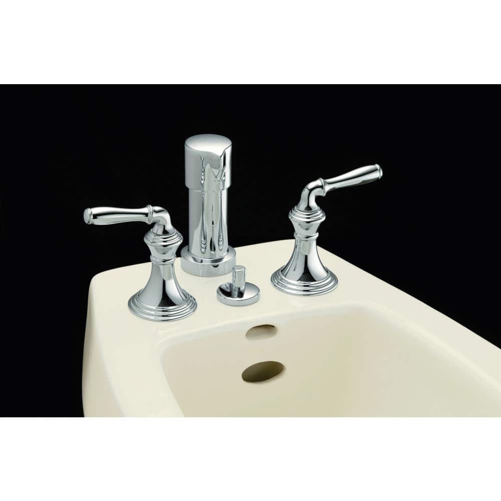 Devonshire Polished Chrome Vertical Spray Bidet Faucet with Lever Handles