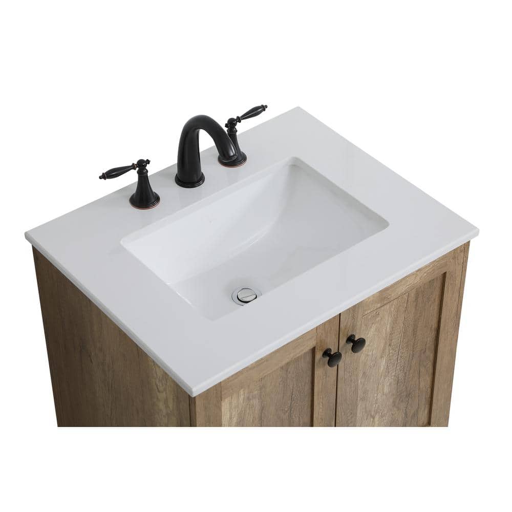 Natural Oak 24" Single Bathroom Vanity with Porcelain Sink