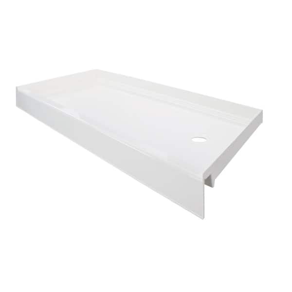 Transolid T3 30 in. x 60 in. Single Threshold Shower Base in White