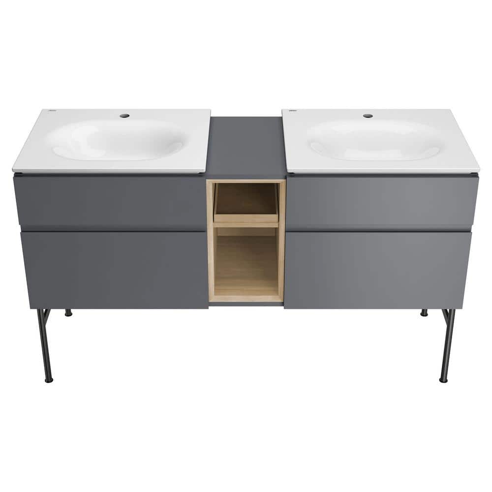 Studio S 24'' White Ceramic Rectangular Bathroom Sink