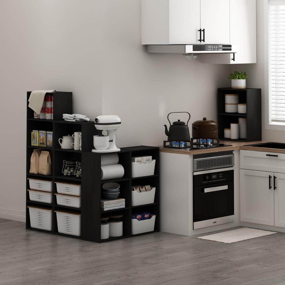 Blackwood Compact 2-Tier Stackable Open Shelf Bookcase