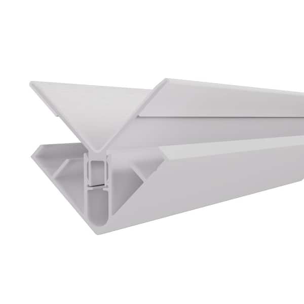 Alusions 2.63 in. x 2.69 in. x 8 ft. Arctic Snow White Composite Aluminum Inside Corner Trim Kit  for .5 in. Board