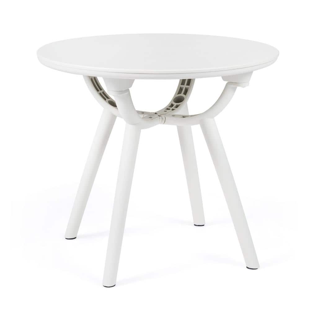 20 in. PP and ABS Plastic Round Outdoor Storage Side Table with 110 lb. Capacity, White price history on PriceWatchPro