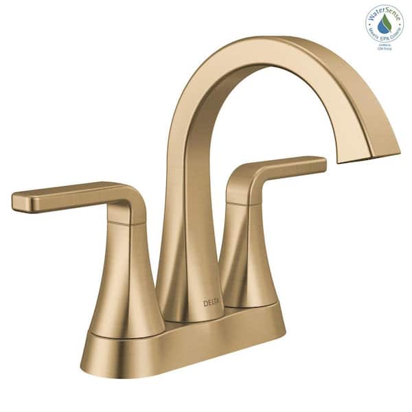 Delta Lineax Gold 4 in. Centerset Double Handle Bathroom Sink