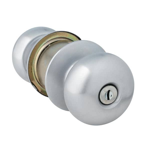 Global Door Controls Mercury Style Commercial Privacy Bed/Bath Door Knob in Brushed Chrome