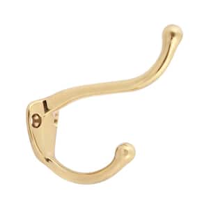 Polished Brass Solid Brass Coat and Hat Hook