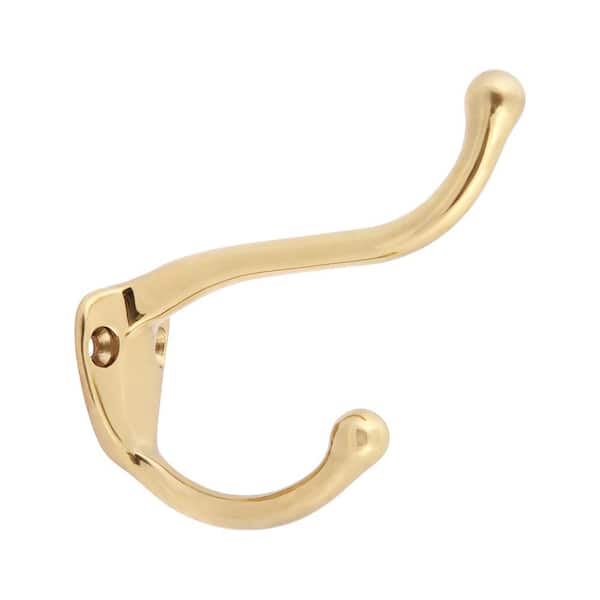 idh by St. Simons Polished Brass Solid Brass Coat and Hat Hook 17020 ...