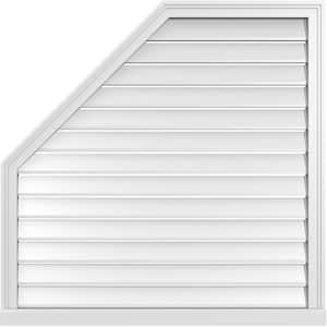 40 in. x 40 in. Octagonal Surface Mount PVC Gable Vent: Functional with Brickmould Sill Frame
