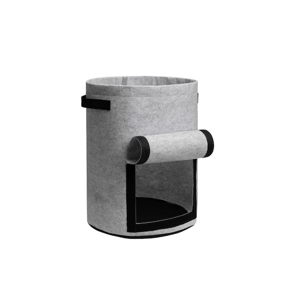 4-Pack 10 Gallon Potato Grow Bags with Flap, Harvest Window & Handles, Planter Pots for Vegetables, Black & Gray