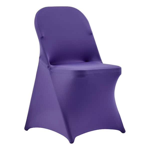 50 Pcs Purple Chair Covers, Fits Chairs up to 17.72x18.11x30.31 in., Spandex Stretch Slipcovers for Wedding, 2025 Update