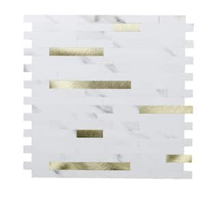 White Vinyl 11.7 W x11.5 L in. x 0.12 H Peel and Stick Backsplash Tile 10-Pieces Pack (9.3 sq. ft./Case)