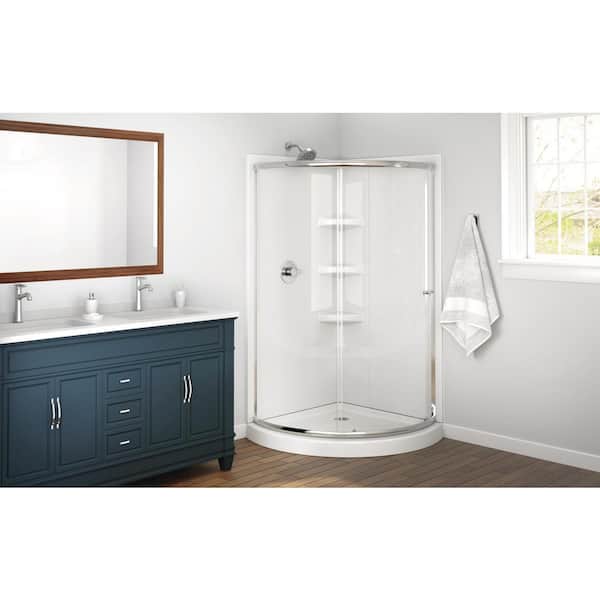 Foundations 38 in. L x 38 in. W x 73.88 in. H Corner Shower Stall/Kit