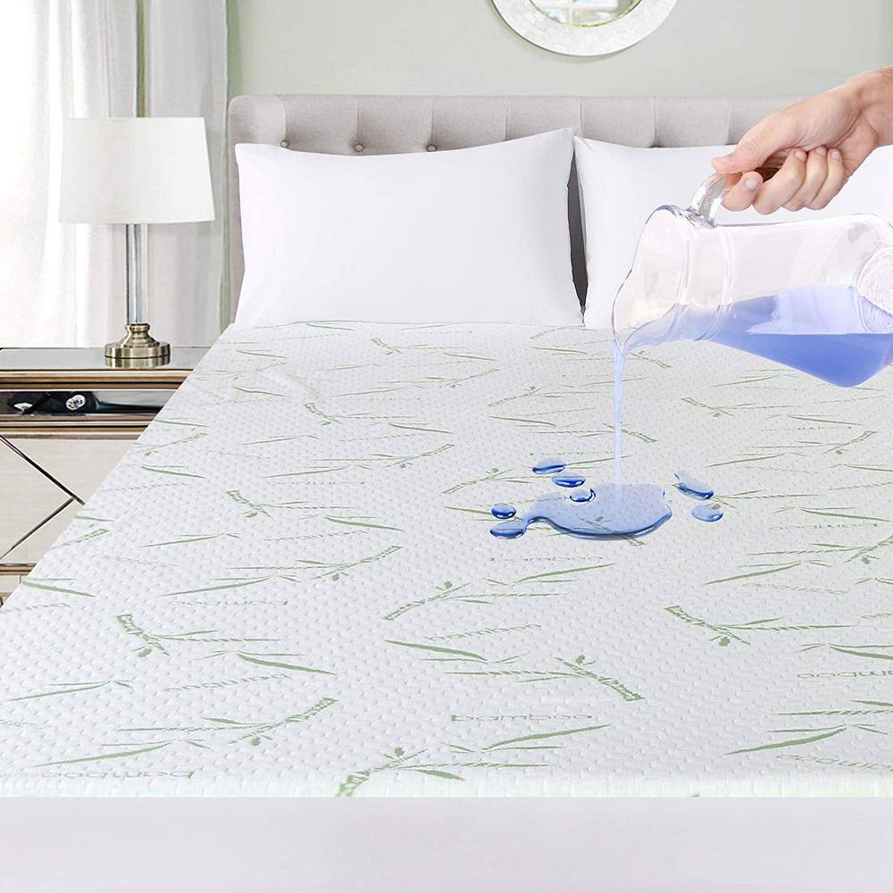 Full Size White Bamboo Waterproof Mattress Protector