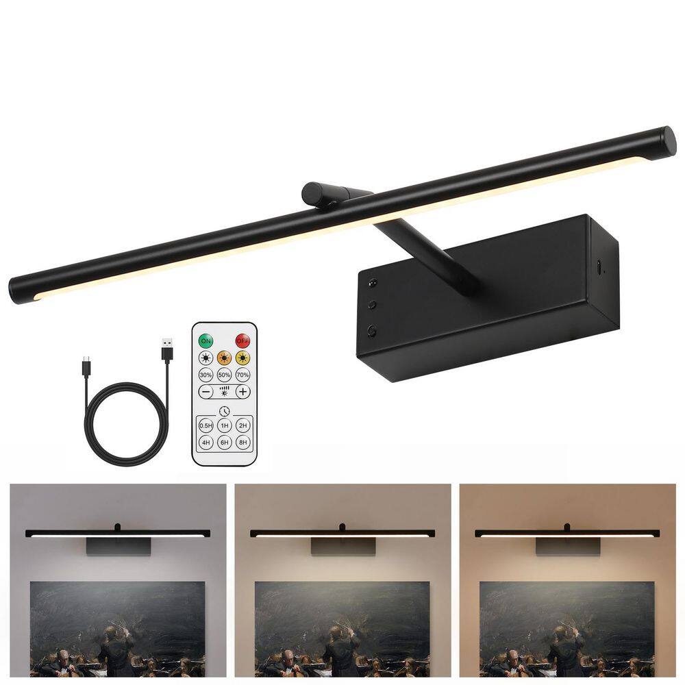 15.5 in. Dimmable LED Picture Light with Remote Control and Swivel, Matte Black Artwork Lighting for Walls price history on PriceWatchPro