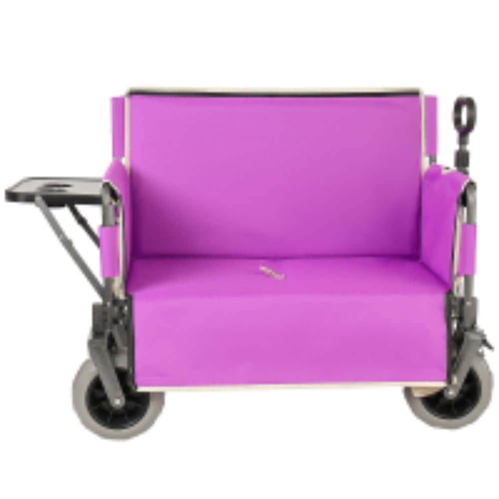 3-in-1 Collapsible Wagon with Bench & Table 500lbs 180L for Camping Beach Garden Fishing Purple price history on PriceWatchPro