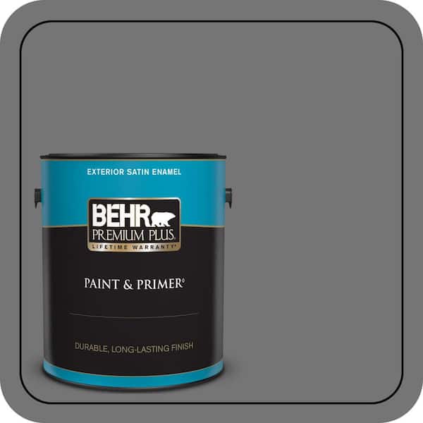 BEHR PREMIUM PLUS 1 gal. #N520-5 Iron Mountain Satin Enamel Exterior Paint & Primer