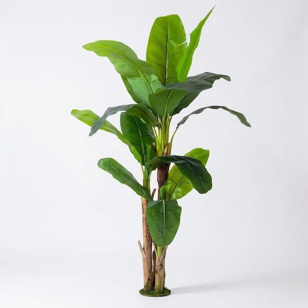 Afoxsos 8 in. Artificial Green Indoor/Outdoor Banana Tree Tall