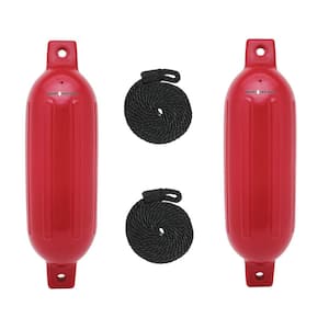 BoatTector Inflatable Fender Value 2-Pack - 4.5 in. x 16 in., Bright Red