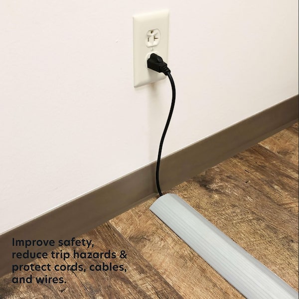 2X One-Cord Channel Cable Concealer - -03 Cord Cover Wall System - 125 Inch  Cable Hider Raceway Kit