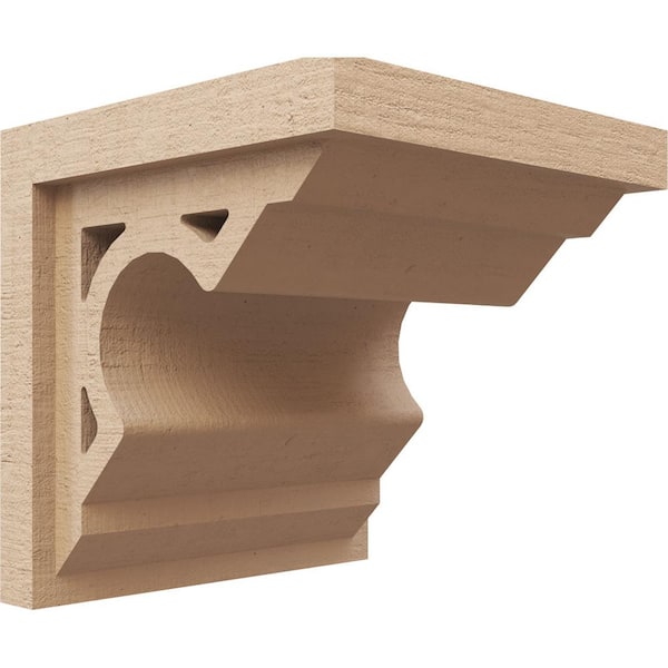 Ekena Millwork 9 in. x 9 in. x 9 in. Wide Sheridan Rough Cedar Woodgrain TimberThane Corbel, Primed Tan