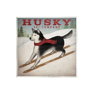 Husky Ski Company Winter Slopes Dog Design By Ryan Fowler Unframed Sports Art Print 12 in. x 12 in.