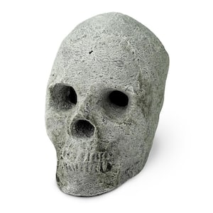 Gray Ceramic Fire Pit Skull Fireproof Decoration for Fire Pits and Fireplaces
