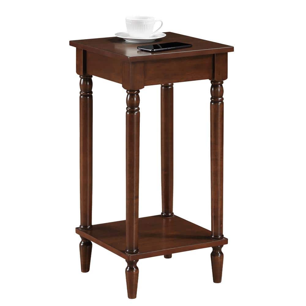 French Country Kim 14 in. Black Square End Table with Shelf - thumbnail 2
