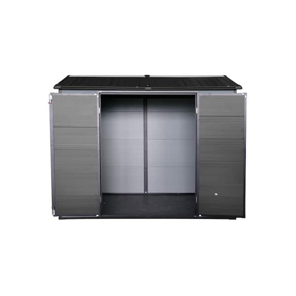 Zeus & Ruta 8 ft. W x 4 ft. D Resin Storage Shed with Floor